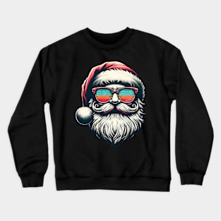 Santa Face Vintage Sunglasses Christmas Xmas Men Women Kids Crewneck Sweatshirt